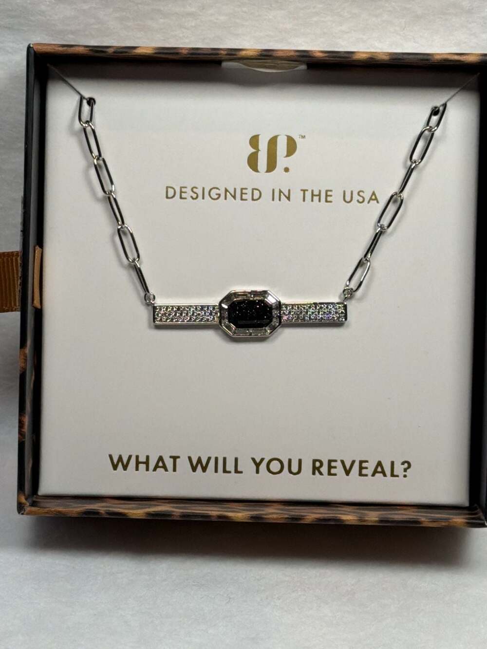 BP Untamed Edge Aligned Necklace Created Sandstone on Rhodium
